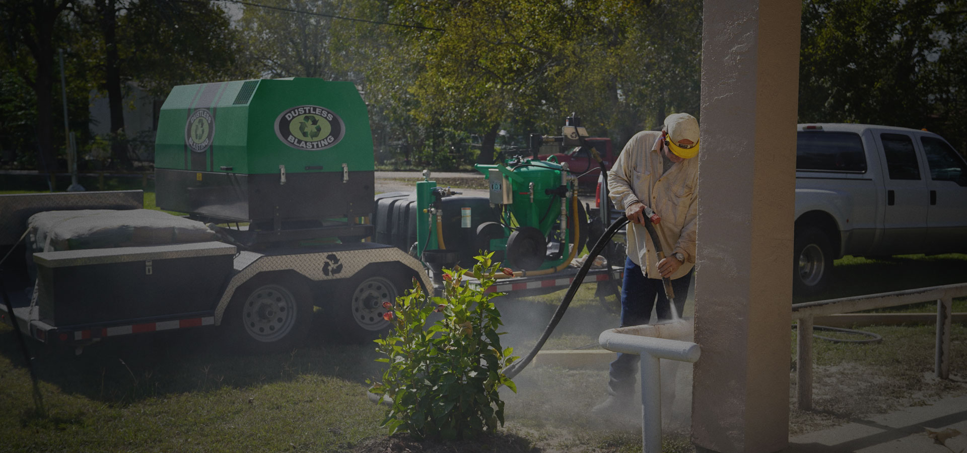 Philadelphia Eco-Blasting mobile dustless blasting in action