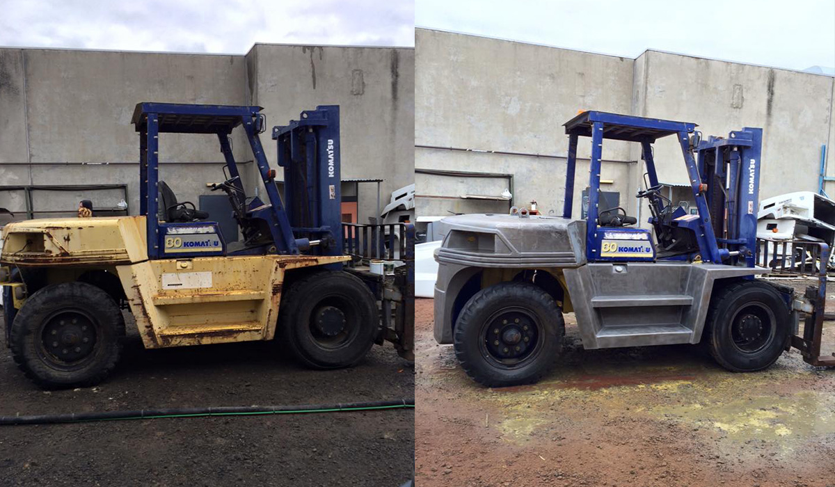 Industrial dustless blasting project